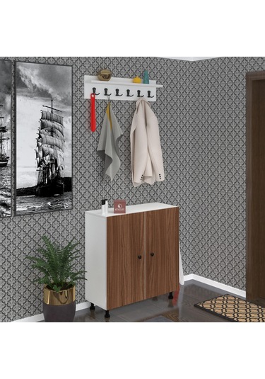 Kenzlife Ayakkabılık Galoş5 Cvzbyz 83 080 32 Kapaklı 5 Raflı 20 Çift Ayakkabı Kapasitesi Ahşap