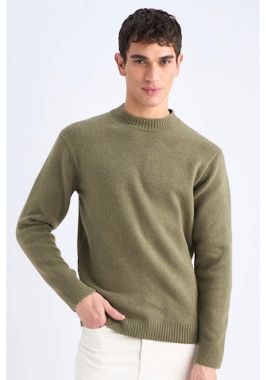 DeFacto Relax Fit Bisiklet Yaka Triko Kazak E8390AX24CWKH433