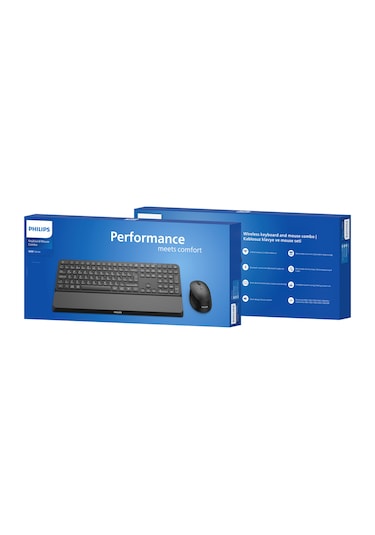 Philips SPT6607 Kablosuz Türkçe Q Klavye & Mouse Set