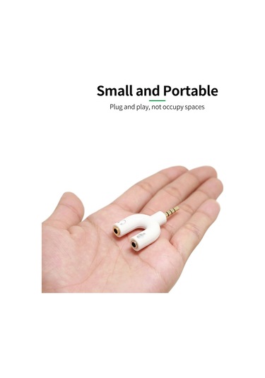 Mufunye Siyah 3.5mm U Tipi Ses Adaptörü - Kulaklık Bölücü, 1 Giriş 2 Çıkış, 24k Altın Kaplı Bağlantı