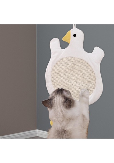 Suntek Kedi Tırmığı Lounge Yatak Tırmık Tahta Pedi Beyaz