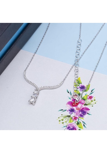Tria Zirkon Taşlı 925 Ayar Gümüş Kadın Kolye
