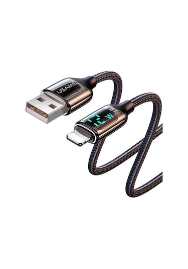 Usams Us-Sj543 Dijital Göstergeli,Çipli,Örgülü, 1.2M 2.4A Lightni