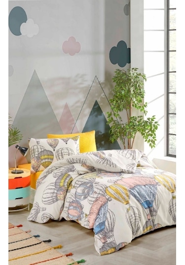 Tabu Home Çarşafı Lastikli Kapadokya Balon Çift Kişilik Nevresim Çok Renkli