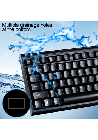 Chasing Leopard Q9 1600 Dpı Profesyonel Kablolu Izgara Doku Oyun Ofis Klavyesi Optik Fare Kiti Siyah Optik