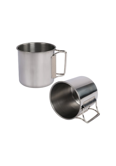 Neevoyu Kamp Çelik Su Isıtıcısı Seti - 5 Parça, Hızlı Isınma, Katlanabilir Sap, Hafif Ve Taşınabilir Gümüş