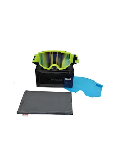 Ls2 Charger Goggles Motokross Gözlük Neon Sarı