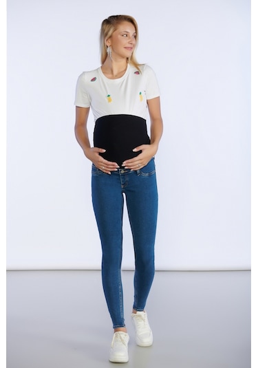 Bpf Koyu Mavi Slim Fit Hamile Pantolon-koyu Mavi