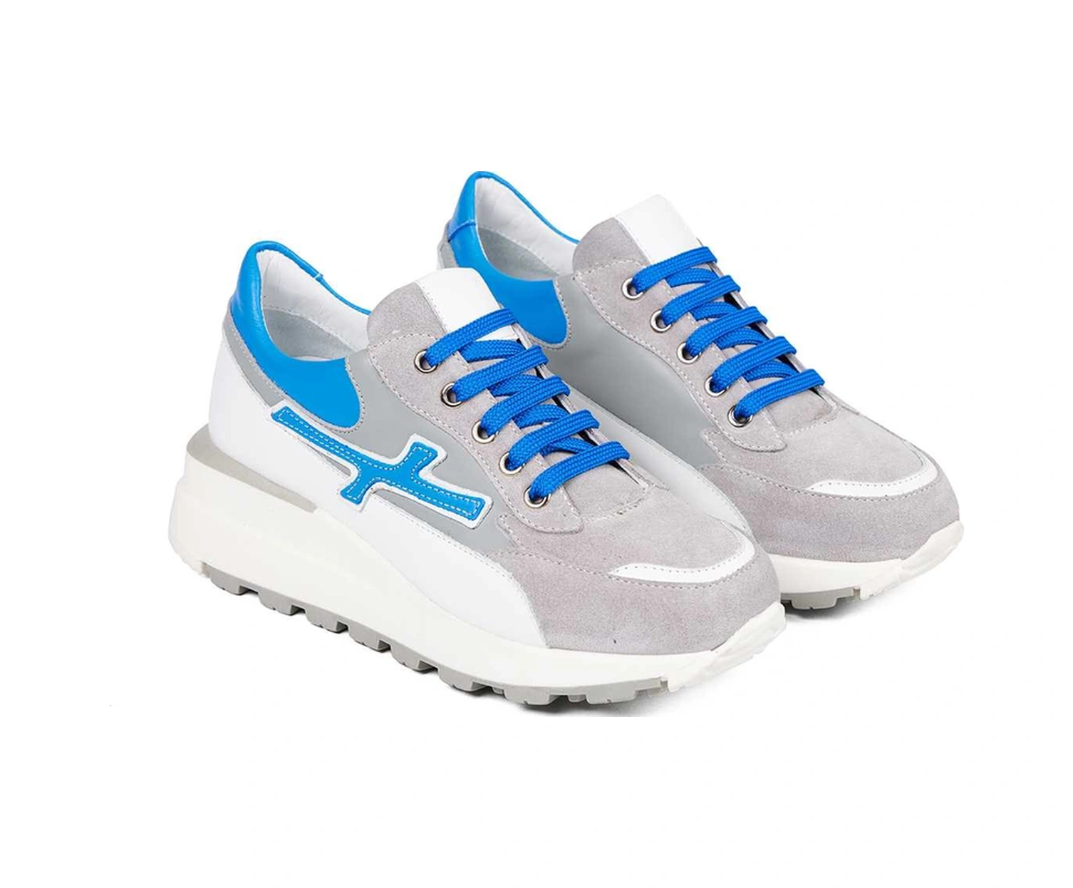 Bestello Bağcıklı Termoplastik Sneaker 101-evaıt-07 Kadın Ayakkabı Grı-mavı