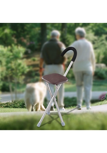 Dolıty Katlanır Baston Koltuk Rahat Kolu 34 Inç Kare-kahverengi