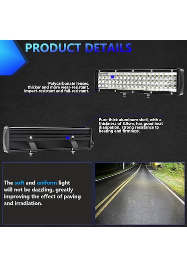 12 İnç Led Çalışma Işığı 264w 6000k Arazi Araçları K22349-12