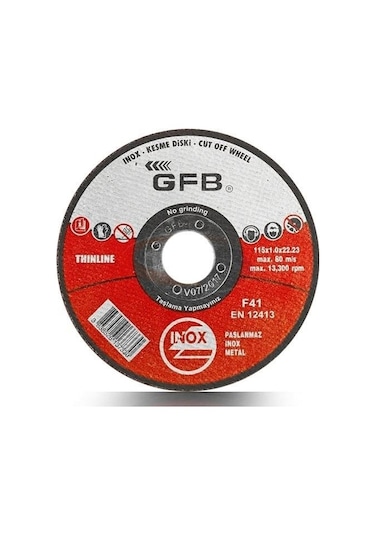 Gfb Metal İnox Kesici Taş 180 Mm
