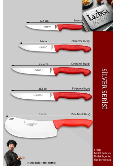 Silver Serisi Mutfak Bıçak Seti Pizza Börek Salata Bıçağı Mft-267
