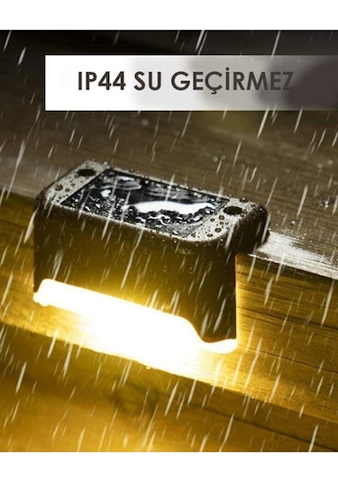 Dekoratif 4 Adet Köşebent Merdiven Veranda Solar Güneş Enerjili Led Lamba Dekor Bahçe Aydınlatma