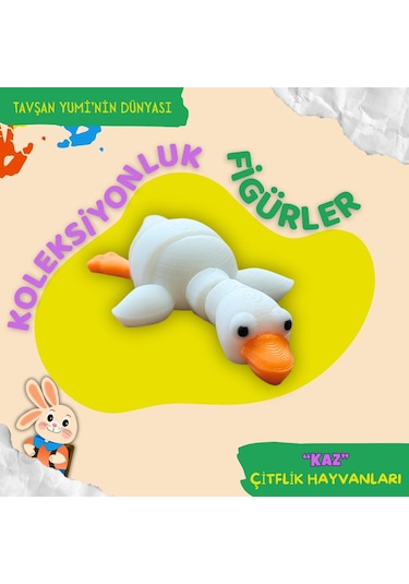 Tavşan Yumi Çiftlik Hayvanları Koleksiyonu- 4 Parça 5-7 Cm Hareketli Oyuncaklar Ve Bilgilendirici Kartlar "