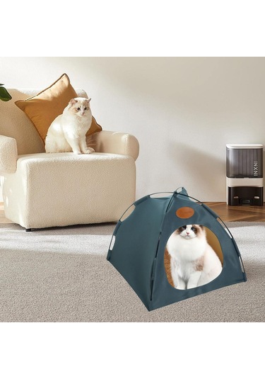 Geeroyoo Katlar İçin Taşınabilir Katlanır Çadır Ev, Yastıklı Xl Boy Gri, Açık Hava Köpek Ve Kedi Barınağı