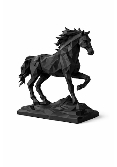 Low Poly At Figürü Modern Geometrik At Heykeli 3d Baskı Dekoratif Masaüstü Süsü 0