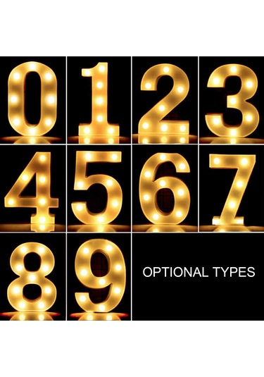 Jeehugo Sıcak Beyaz Sürekli Aydınlatma Ip54 Su Geçirmez Pvc Dijital 0 Işıklı Lambası - 2xaa Pil İle Çalışır Pil Dahil Değil - Parti, Düğün, Ev Dekorasyonu İçin Beyaz