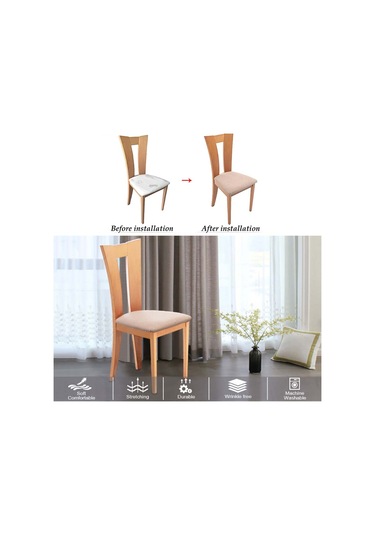 Yemek Odası İçin Çıkarılabilir Yıkanabilir Kahve Rengi Streç Sandalye Kılıfları DiğER