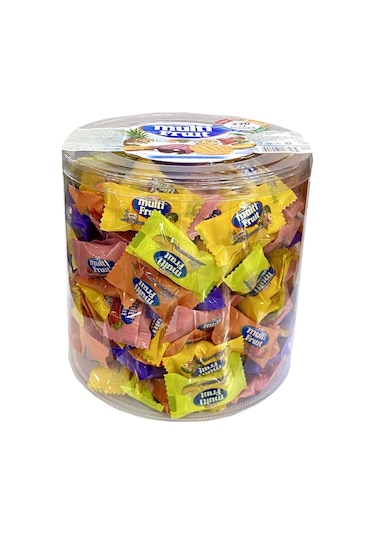 Tayaş Multi Fruit Meyve Sosu Dolgulu Sütlü Bonbon Şeker 1 KG