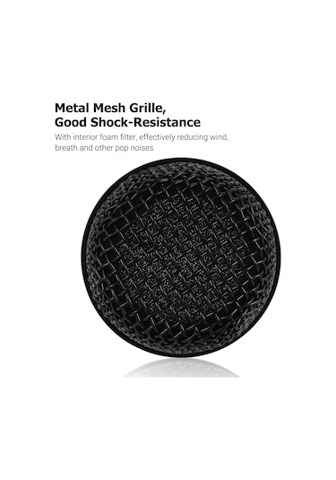 Lemestar Bbs K100/k200/k300/4100/4500 Uyumlu Kablosuz Mikrofon Metal Uç Kapağı, Darbeye Dayanıklı, Rüzgar Gürültüsü Azaltıcı, Siyah, 2 Adet