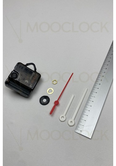 Saat Mekanizması, Akar Sessiz Duvar Saati Mekanizması, 14 Mm Şaft Askılı Kısa Beyaz