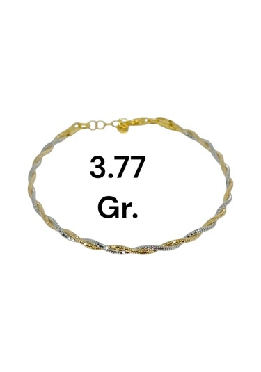 925 Ayar Gümüş Altın Ve Beyaz Renkli Örgü Model Ayarlanabilir Kadın Bileklik Şık Ve Zarif Tasarım Gümüş