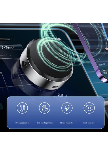 Wezone 360 Dönebilen Manyetik Araç Telefon Tutucu - Vakumlu Cam Ve Gösterge Paneli Montajı