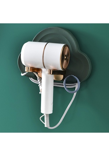 Homyl Duvar Saç Kurutma Makinesi Tutucu Depolama Standı Yeşil Yeşil