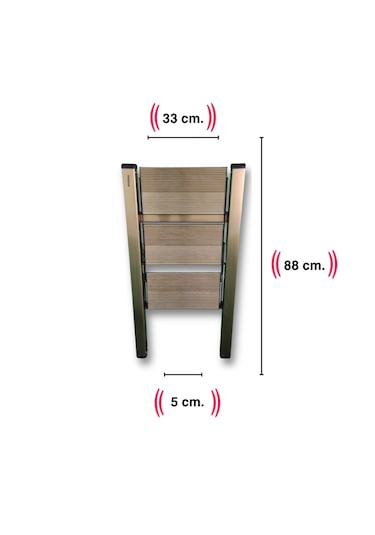 Endokon Katlanır Şık Merdiven Bronz 3 Basamaklı - Alüminyum - Ev - Ofis Merdiveni Katlanır