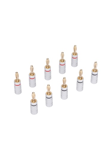Fosenze 10 Adet 24k Altın Kaplı Muz Plug Konnektörü, Çift Vida Kilidi, Hoparlör Kabloları, Ev Sineması Ve Ses Sistemleri İçin Ses Bağlantı Elemanı