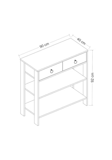 Dekorosso Luke Modern Dekoratif 2 Çekmeceli 2 Raflı Dresuar Antrasit