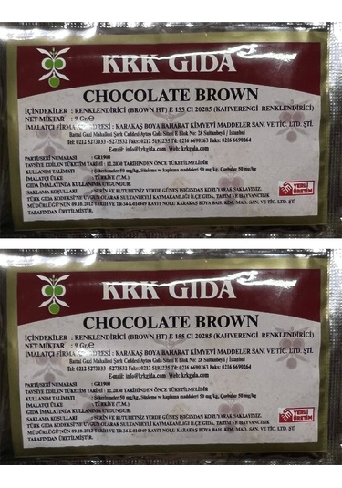 Gıda Boyası Toz Kahverengi Renklendirici 9 Gr 2 Adet