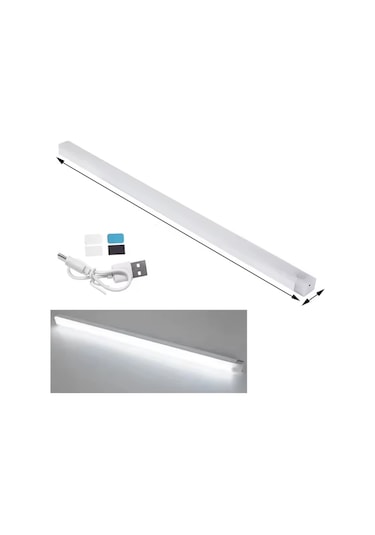 50 Cm Beyaz Işık Hareket Sensörlü Dolap İçi Çalışma Masası Mutfak Tezgah Altı Usb Led Işık Çok Renkli