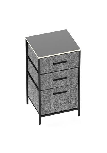 Çok Amaçlı Dolap 3 Çekmeceli Orta Boy Komodin Sehpa Füme 1599