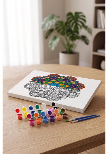 Klasik Mandala Ahşap Boyama Seti 40x50 Cm