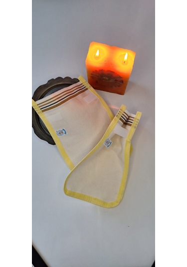 Eker-konfor Sarı Biyeli Cırtlı Kese-cırt Cırt Yapı-banyo Kesesi