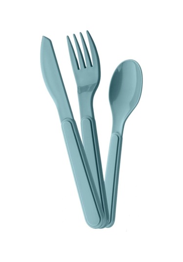 Kendiliğinden Kutulu Hijjenik Plastik Piknik Tipi Çatal Kaşık Bıçak Seti Çok Renkli