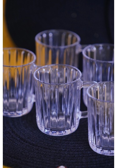 Panayır Home Blinkmax Kulplu Şeffaf 6'lı Fincan Bardak Gls-209 Şeffaf