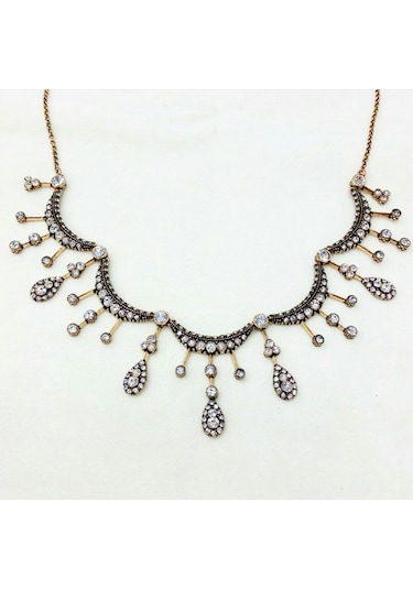 Nazende Elmas Montur Muhteşem Yy.  Gerdanlık Beyaz