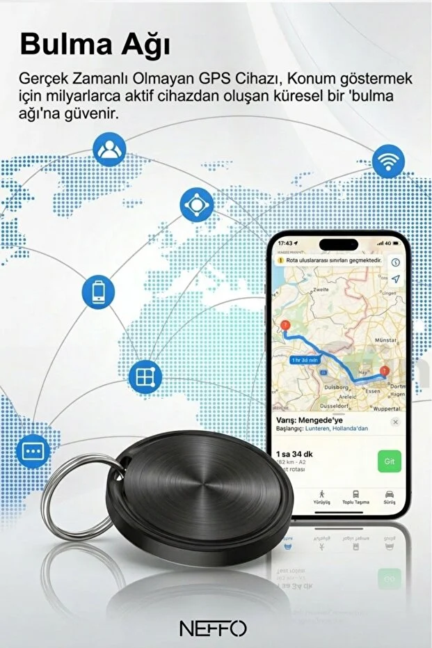 4lü Paket Android & Apple iOS Uyumlu Smart Tag Google Akıllı Takip Cihazı - Android Ve Apple iOS Uyumludur 4-pack