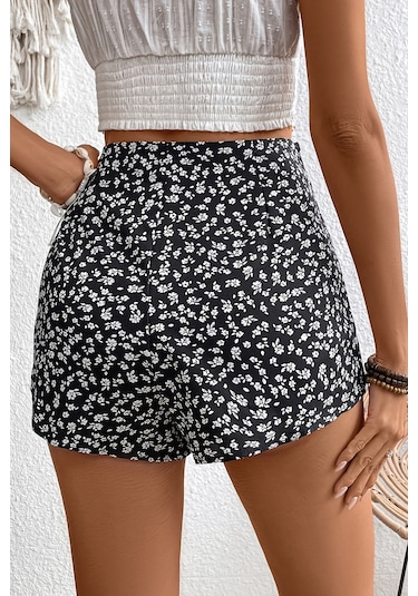 Merry See Baskılı Şık Şort Etek Çok Renkli