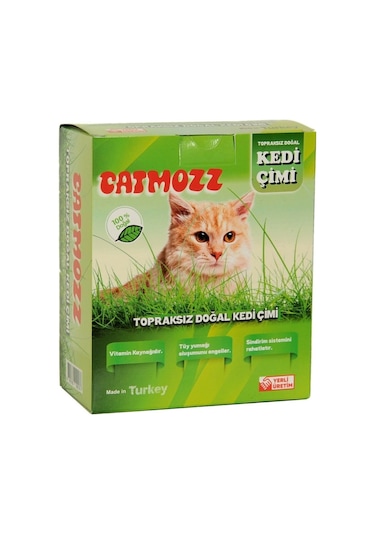 Catmozz Yavru Yetişkin Kediler İçin Organik Topraksız Kedi Çimi