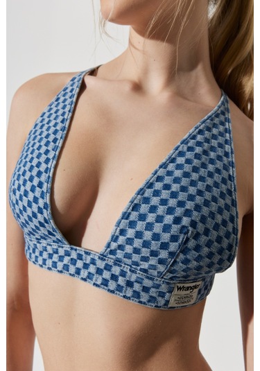 Regular Fit Normal Kesim %100 Pamuk Askılı Açık Mavi Jean Bralet Mavi