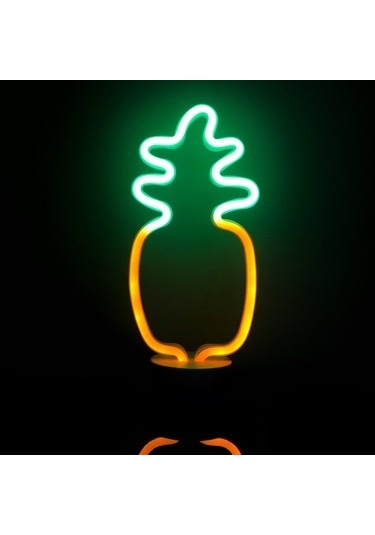 Neon Işıklı Ananas Masa Gece Lambası Pil+usb Diğer
