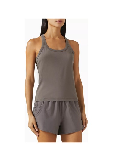 Vuori Lux Racerback Tank, Nefes Alabilen & Esnek, Çevre Dostu Gri