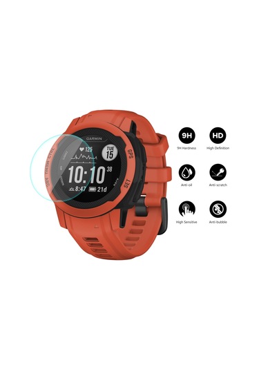 2 Adet Enkay 0.2mm 9h Temperli Cam Ekran Koruyucu Garmin Instinct 2s İçin Film İzle