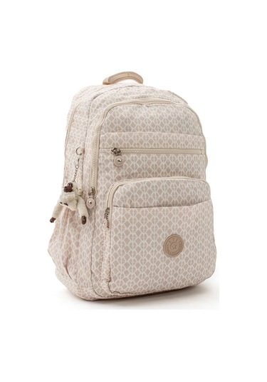 Ultra Hafif Çok Cepli Su Geçirmez Sırt Çantası Unisex Desenli Krem Model: 571-1b - Krem