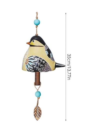 Neevoyu El Yapımı Kırmızı Kuş Resin Zil Çanı Bahçe Ve Ev Dekorasyonu, Rüzgarla Yumuşak Melodi, Dışarıda Ve İçeride Kullanıma Uygun