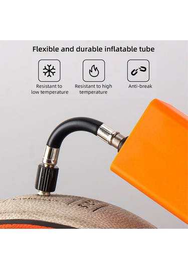 Ximistore9 Spor Topları İçin Elektrikli Hava Pompası, 0-18psi Basınç, 2000mah Pil, Turuncu Siyah Seçenekli